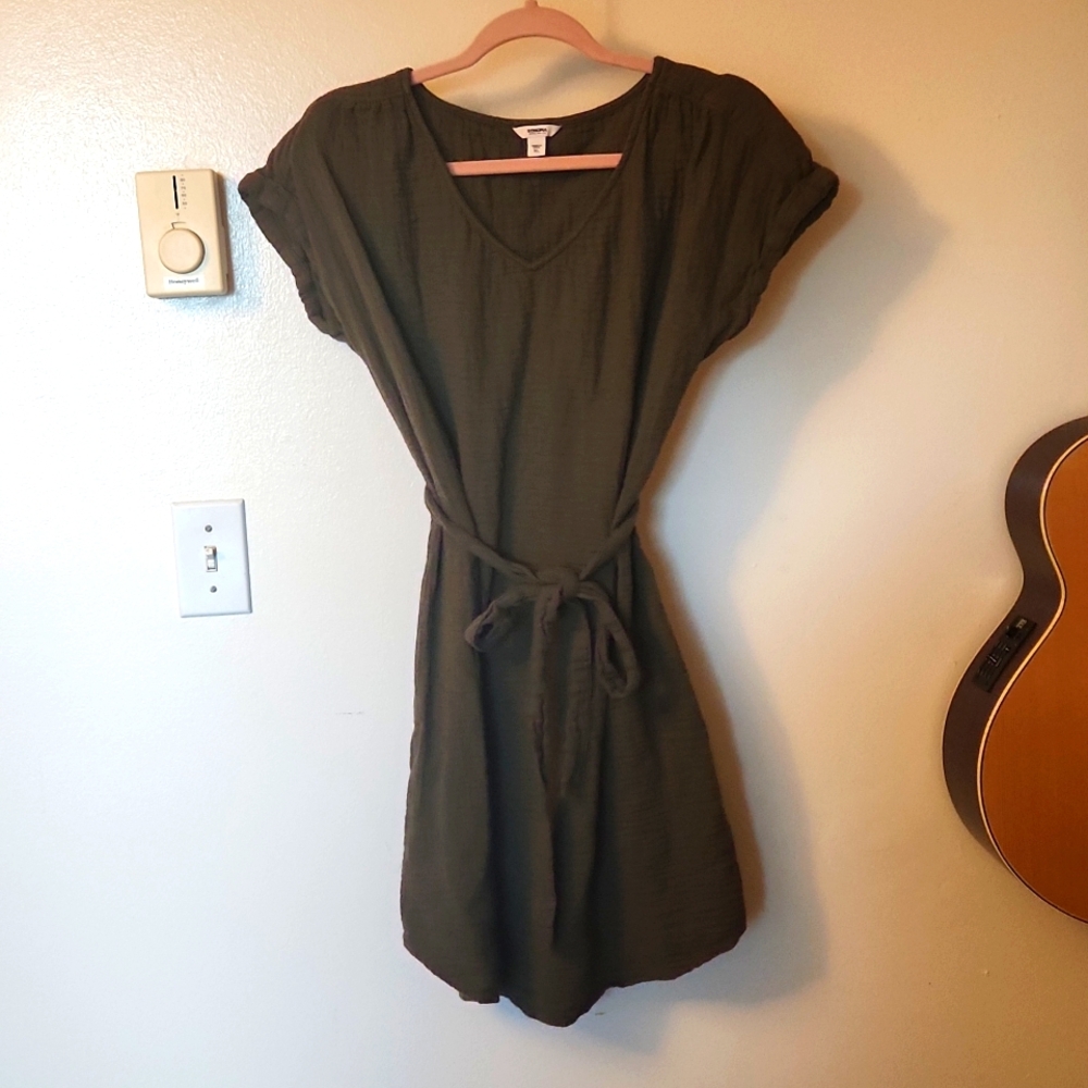 XL Sonoma Army Green Cotton Dress